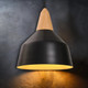 Pendant Light Black With Wood Finish Metal 26cm 25W E27 Pendant Light Black With Wood Finish Metal 26cm 25W E27
